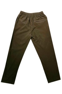 U379   Custom made pure black sweatpants design rubber band pants with zipper pocket at the back and zipper pocket at the side detail view-5